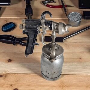 Vintage Binks Model 7 Paint Spray Gun with Can & (36SD Nozzle)‎ Made In USA